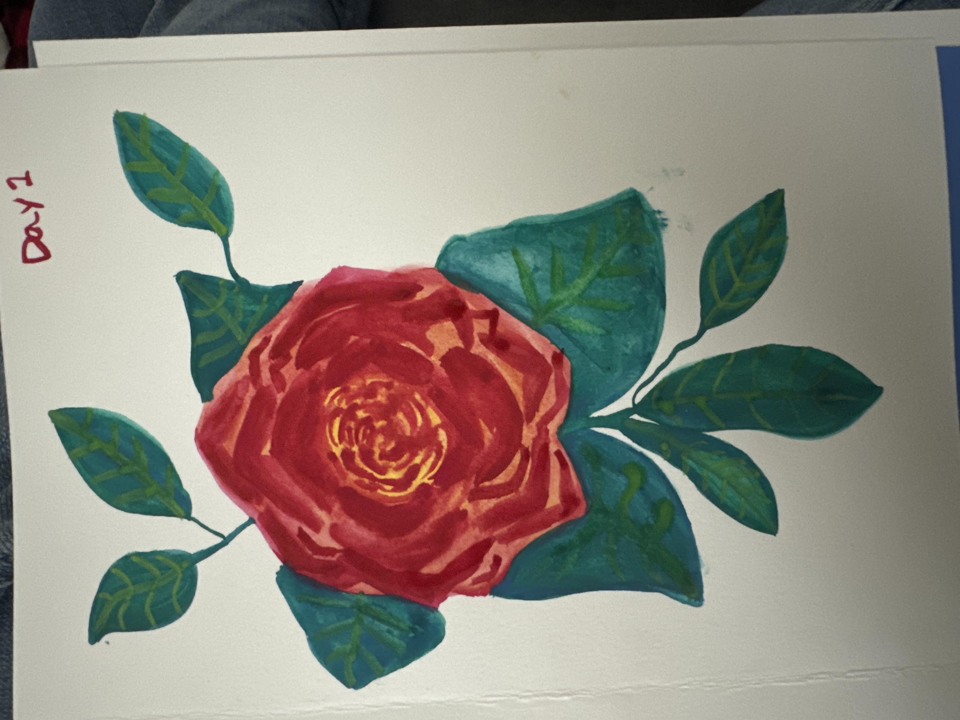 First try at a rose - student project