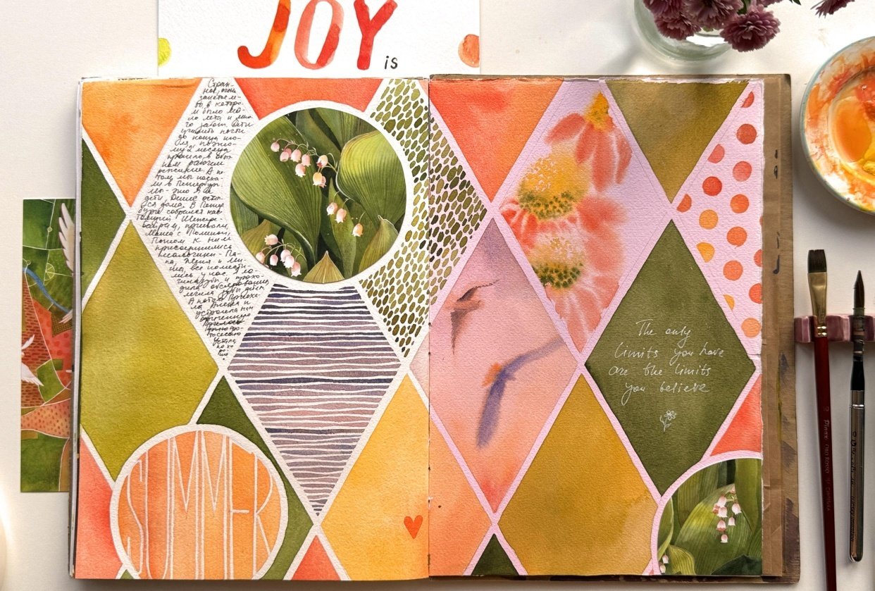 My Seasonals Sketchbook Spreads - student project