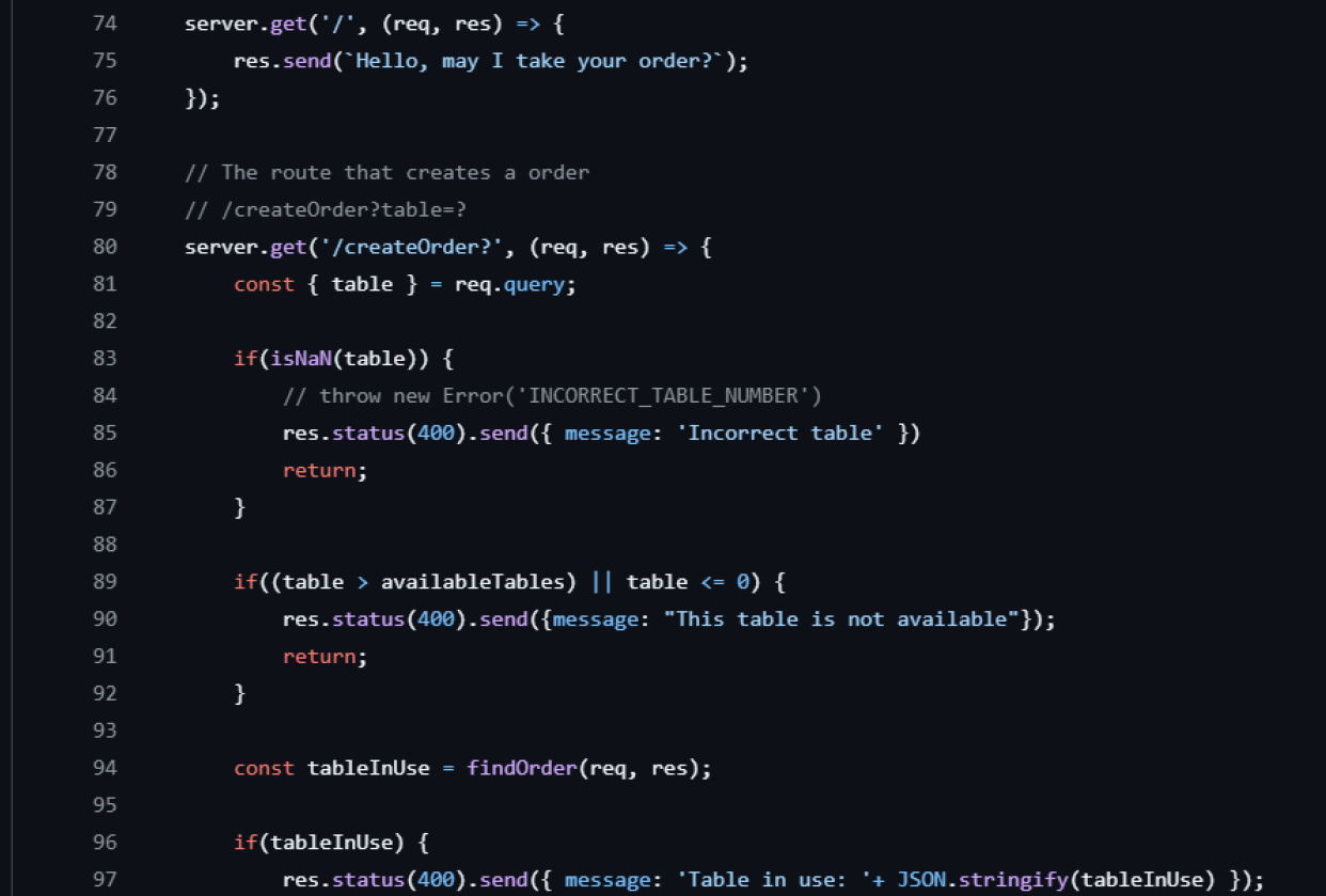 Restaurant API - student project