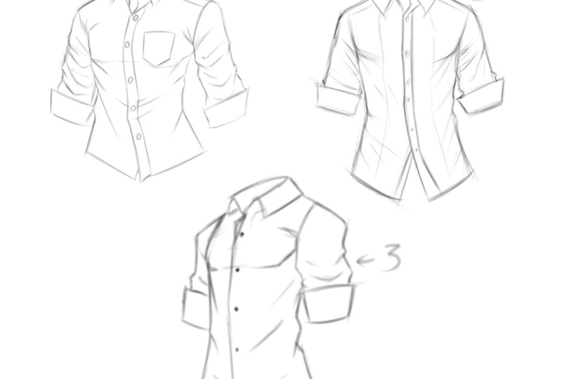 sketches of collar shirts