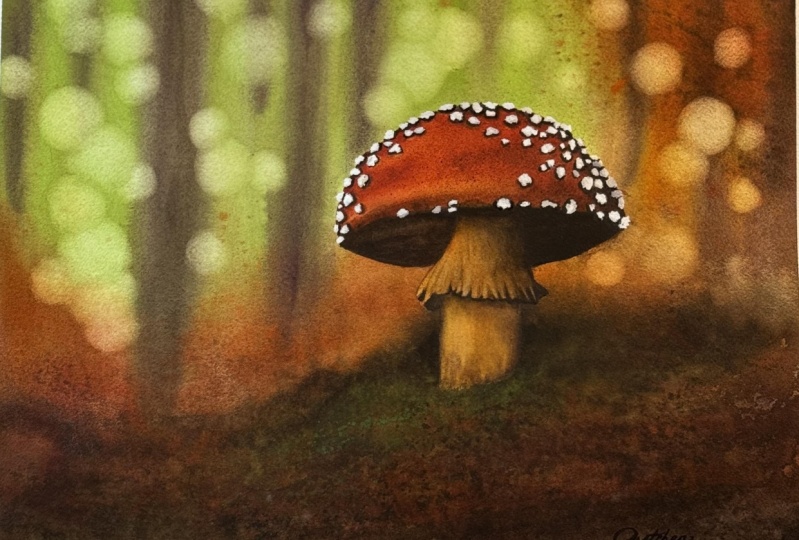 Watercolor landscape painting