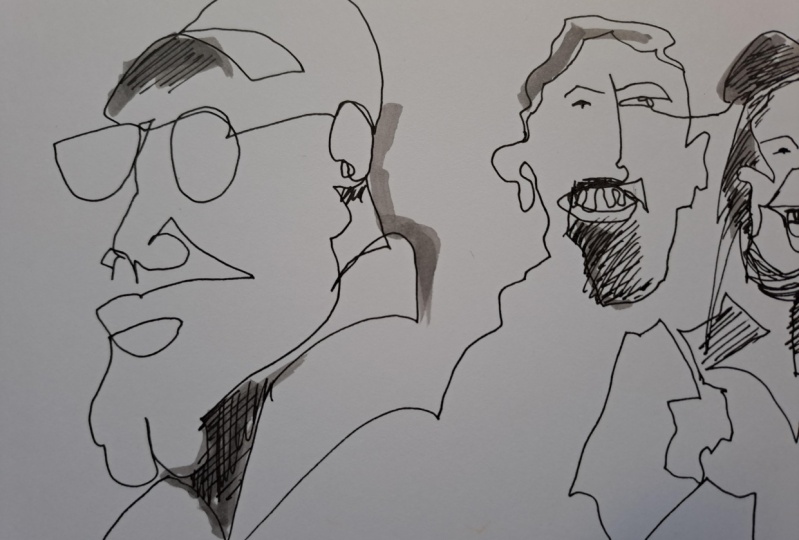 One line ink portraits