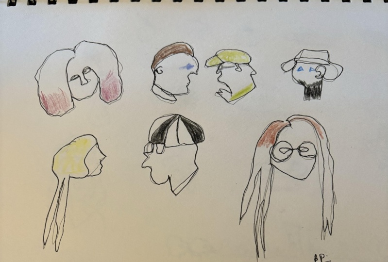 One line ink portraits