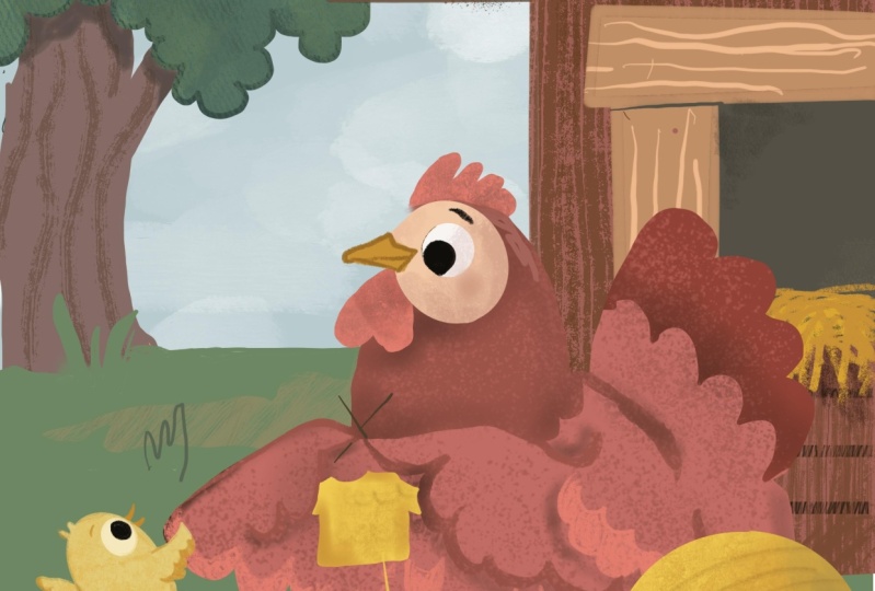 Cute chicken illustration
