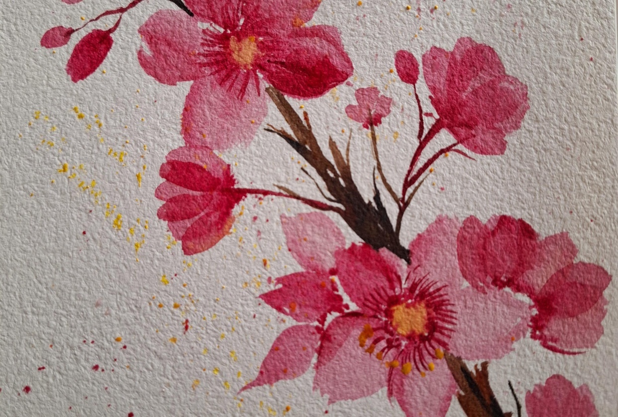 Cherry blossom with Joly poa - student project