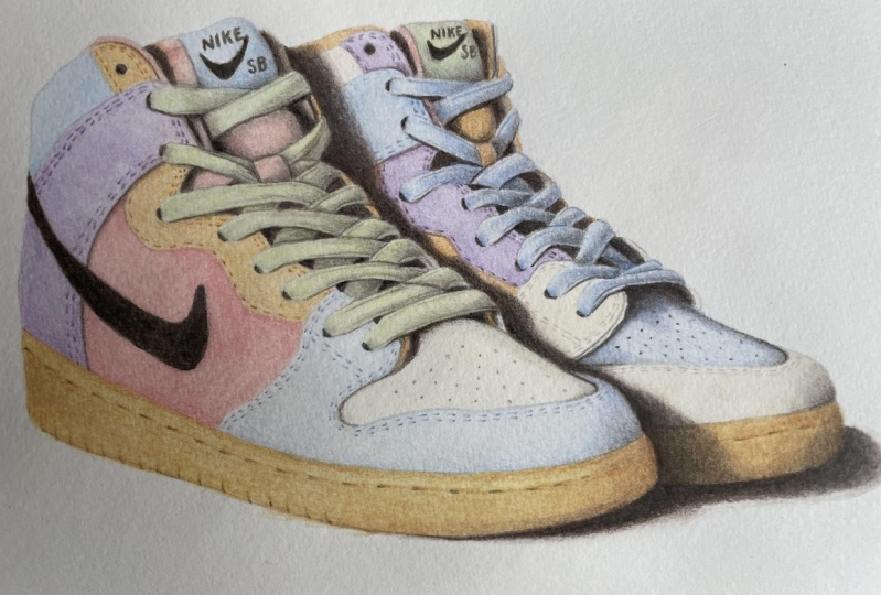 Layering with watercolour pencils