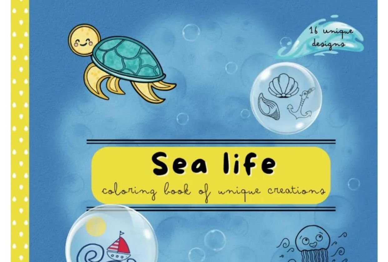 Sea life: coloring book of unique creations - student project