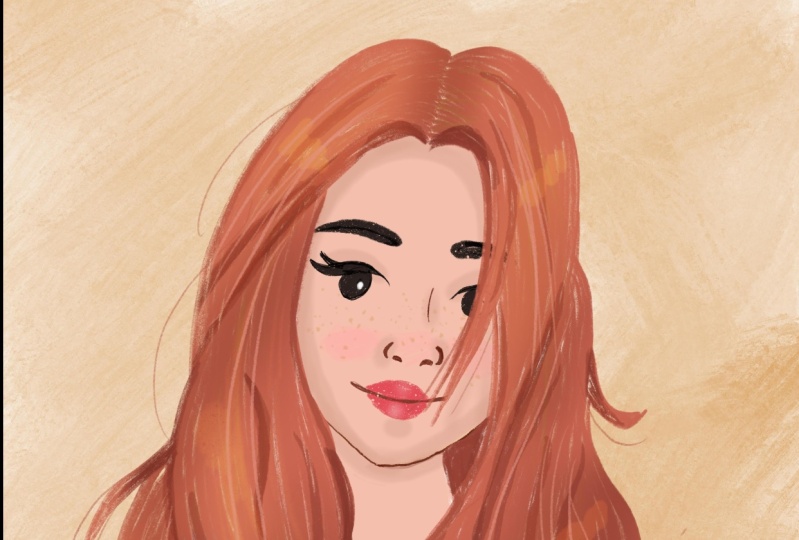 Draw and colour hair