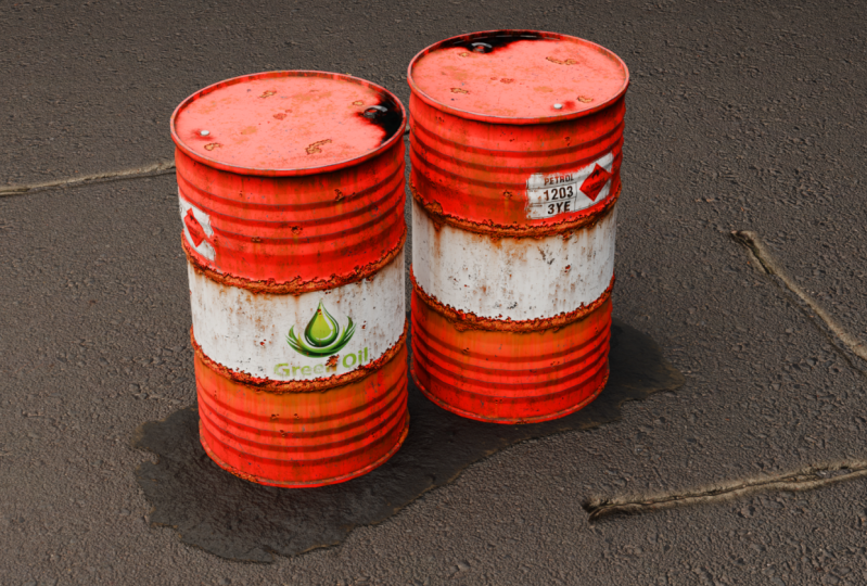 Oil Barrel Low Poly