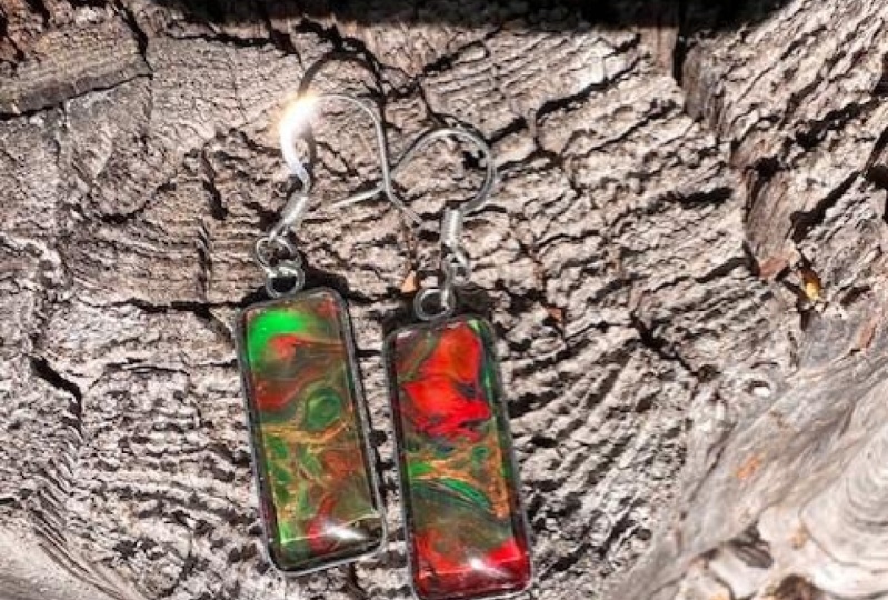 Acrylic Pour Earrings