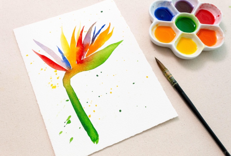 My Quick and Expressive Bird of Paradise Painting