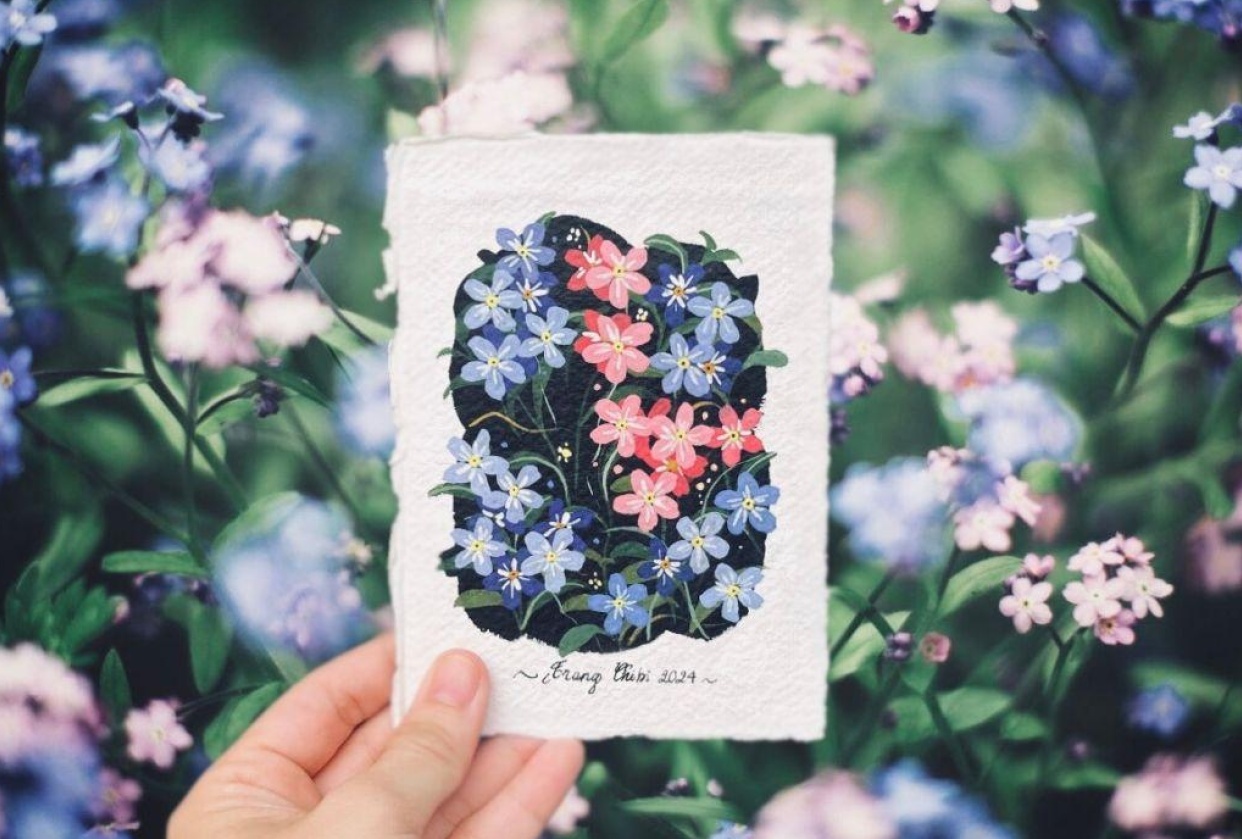My Forget-Me-Not Gouache Paintings - student project