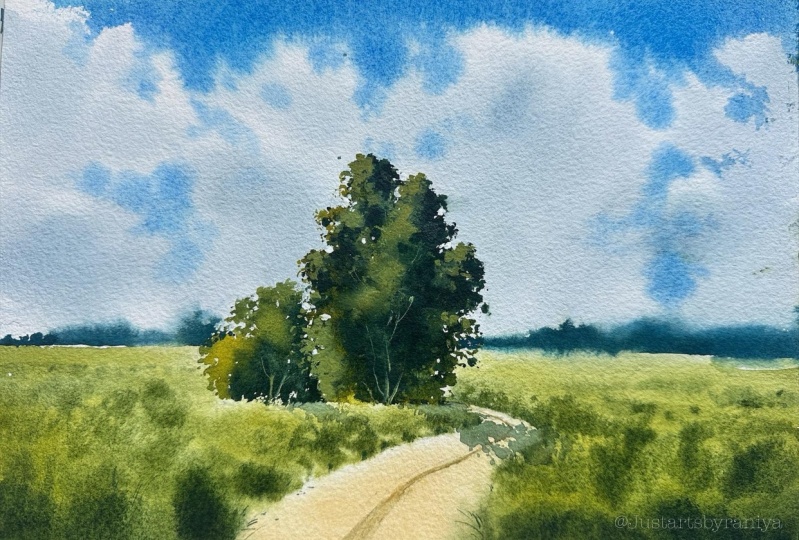Loose watercolor landscapes