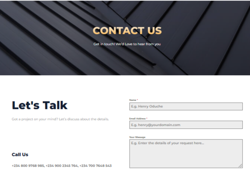 Contact Page