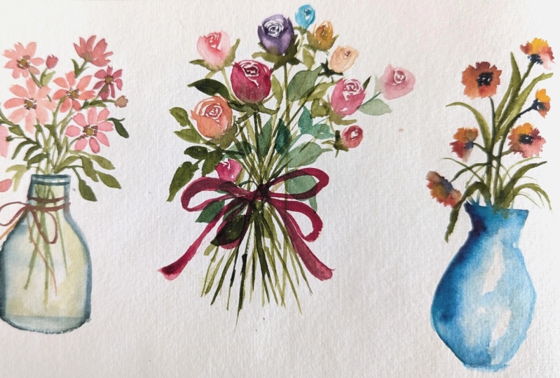 Mini Watercolor Florals : 6 Floral Projects In Charming Vases & Pots