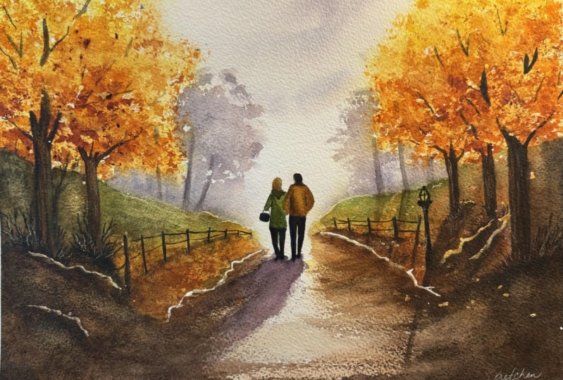Autumn walk in the woods