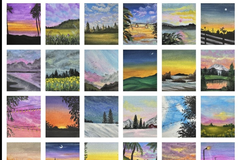 30 Gouache Landscapes w/Umashree