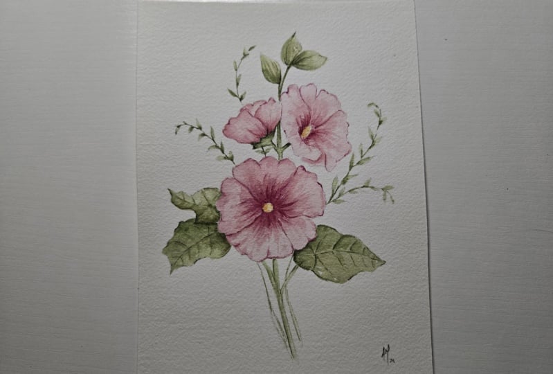 Beautiful Hollyhock arrangement