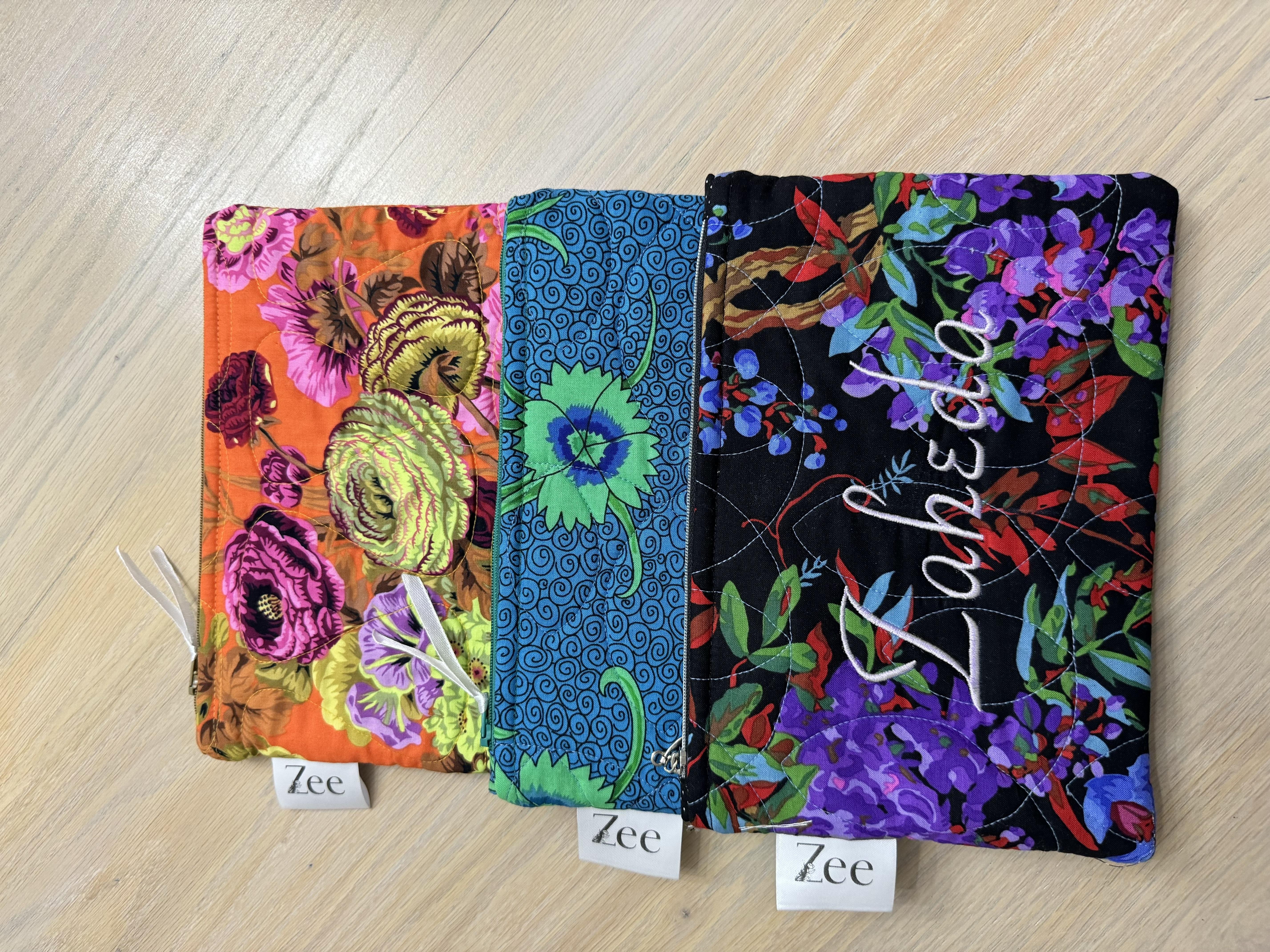 Quilted Zipper pouch - student project