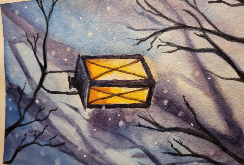 Lamp and snow