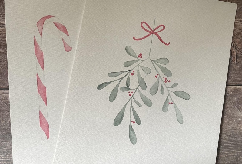 Mistletoe & candy cane