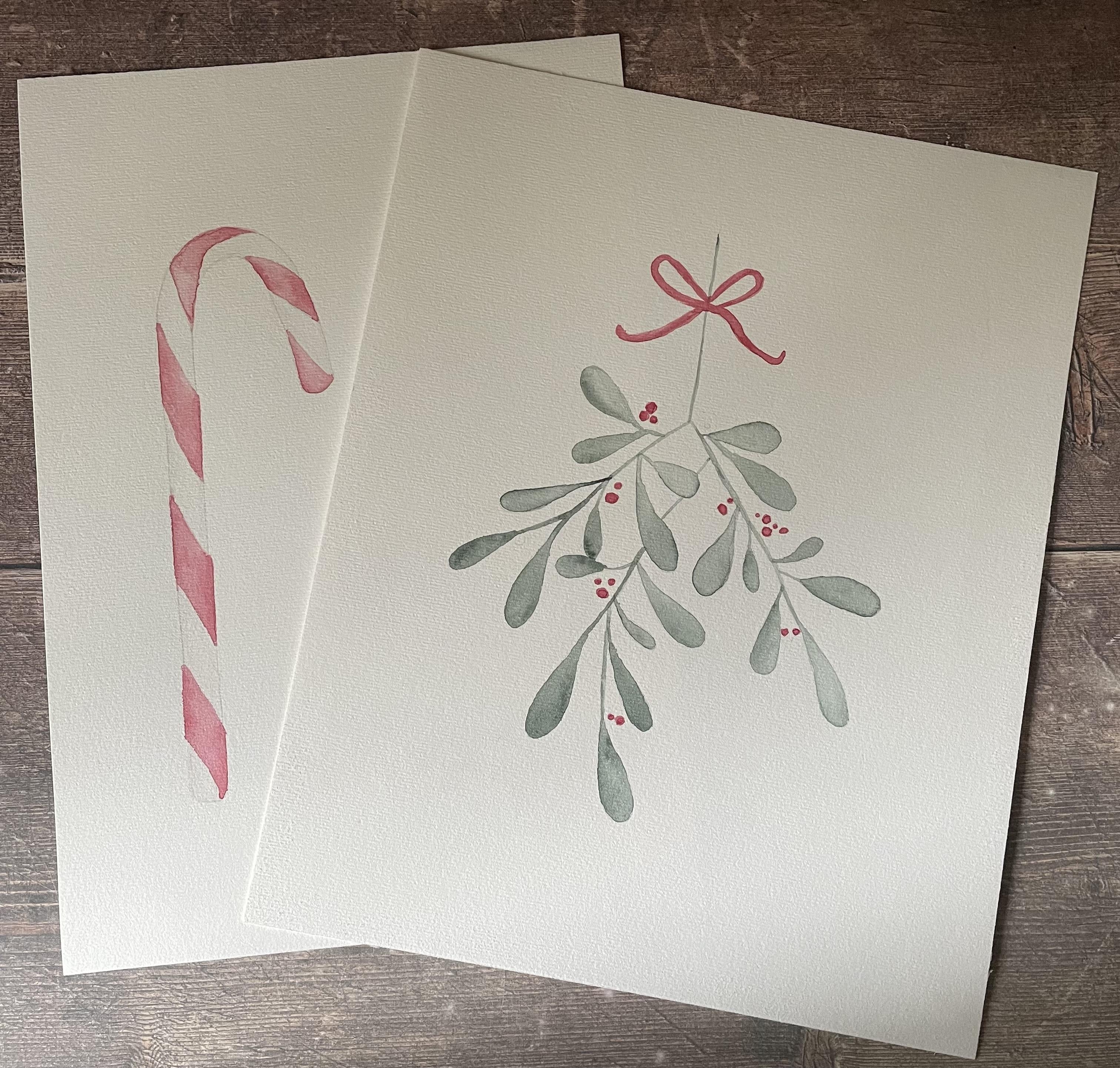 Mistletoe & candy cane - student project