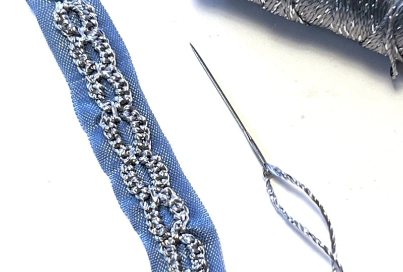 Stitching on ribbon