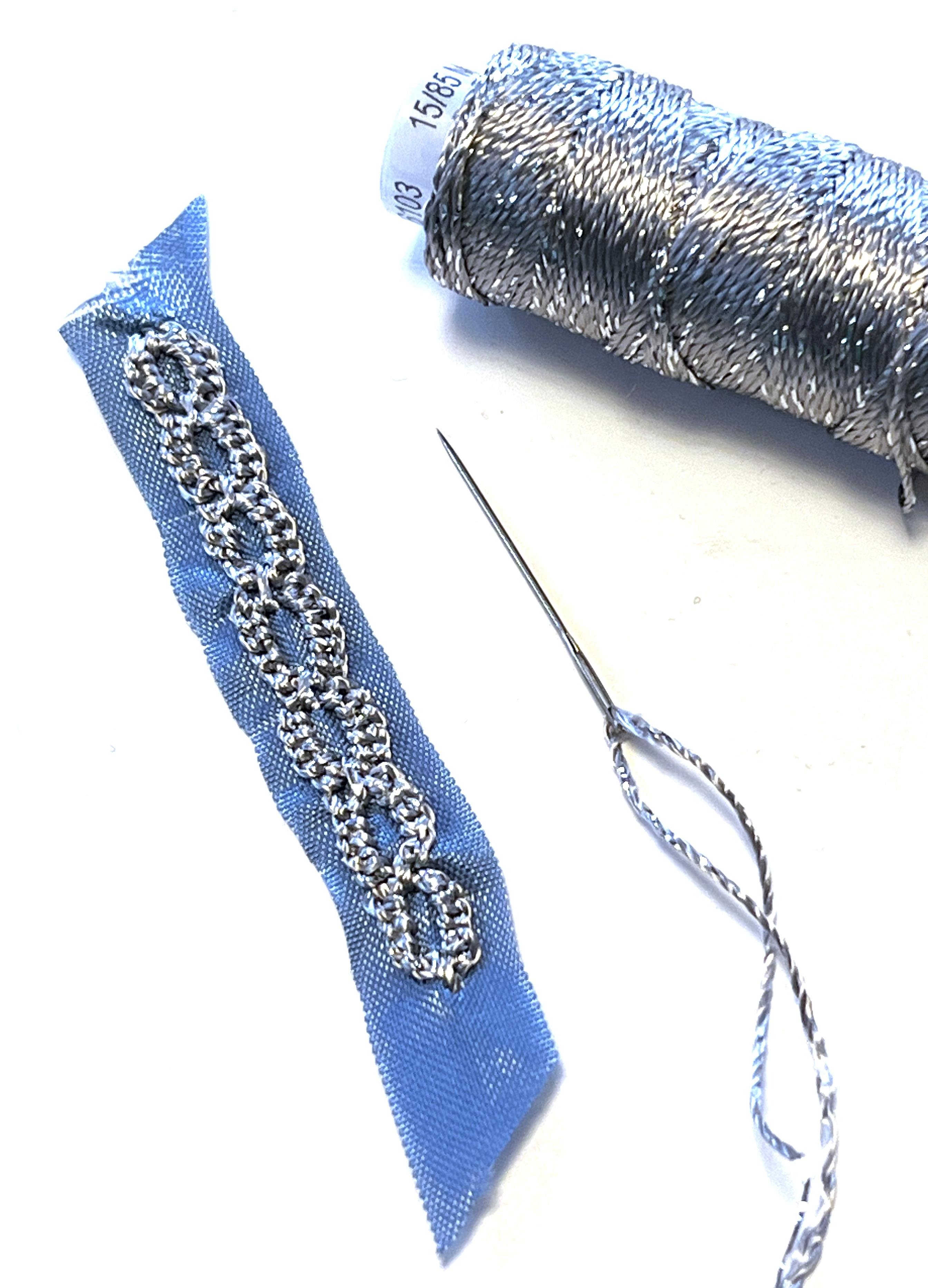 Stitching on ribbon - student project
