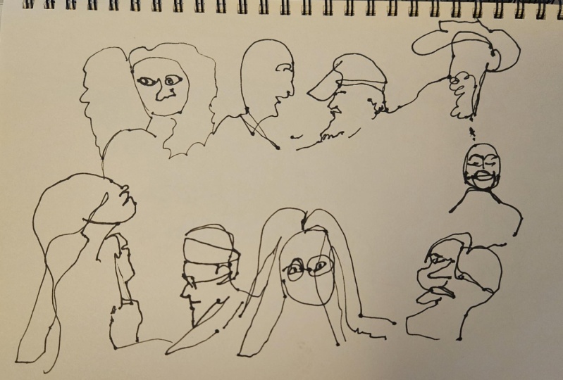 One line ink portraits