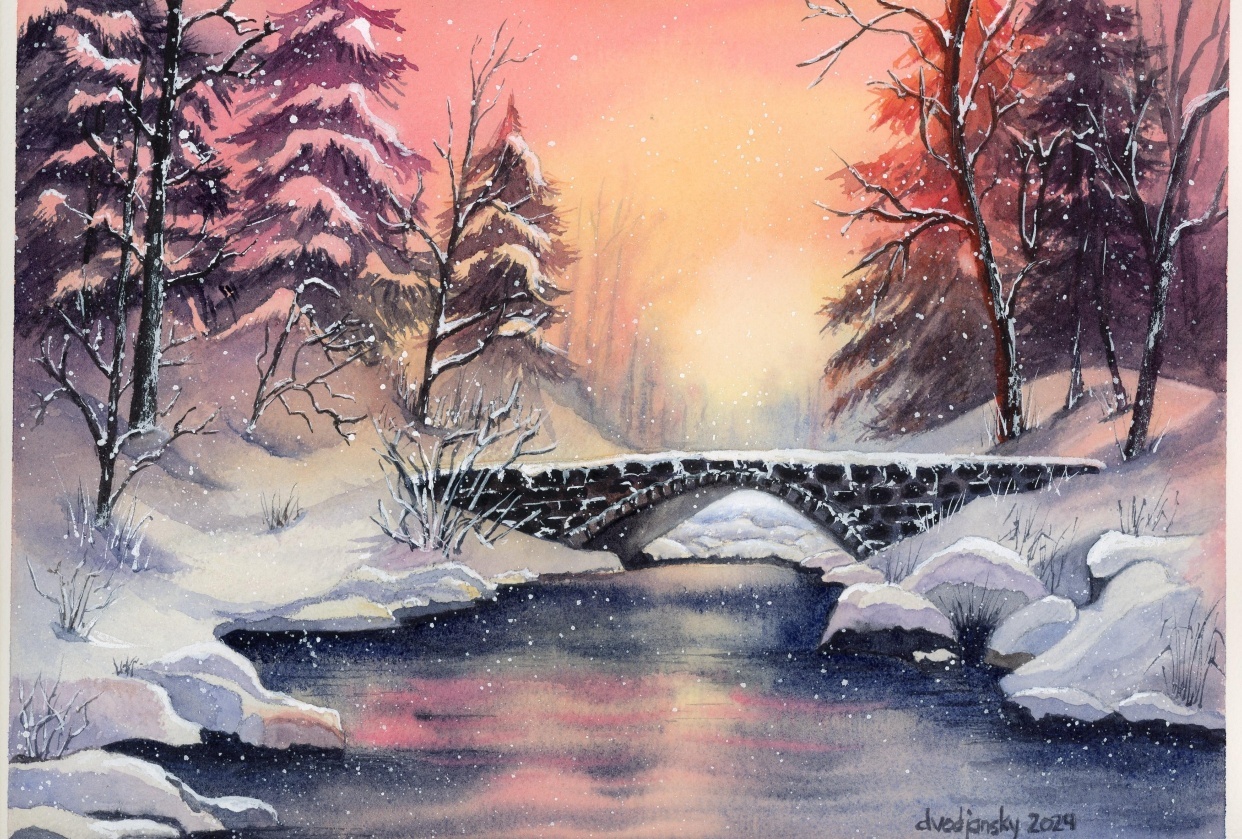 Winter Bridge~Capturing Winter’s Glow - student project