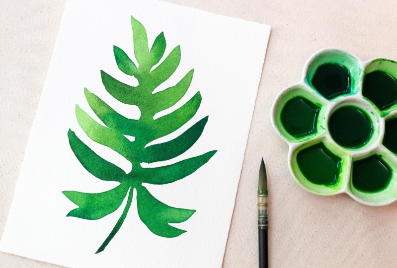 My Quick Philodendron Leaf Painting