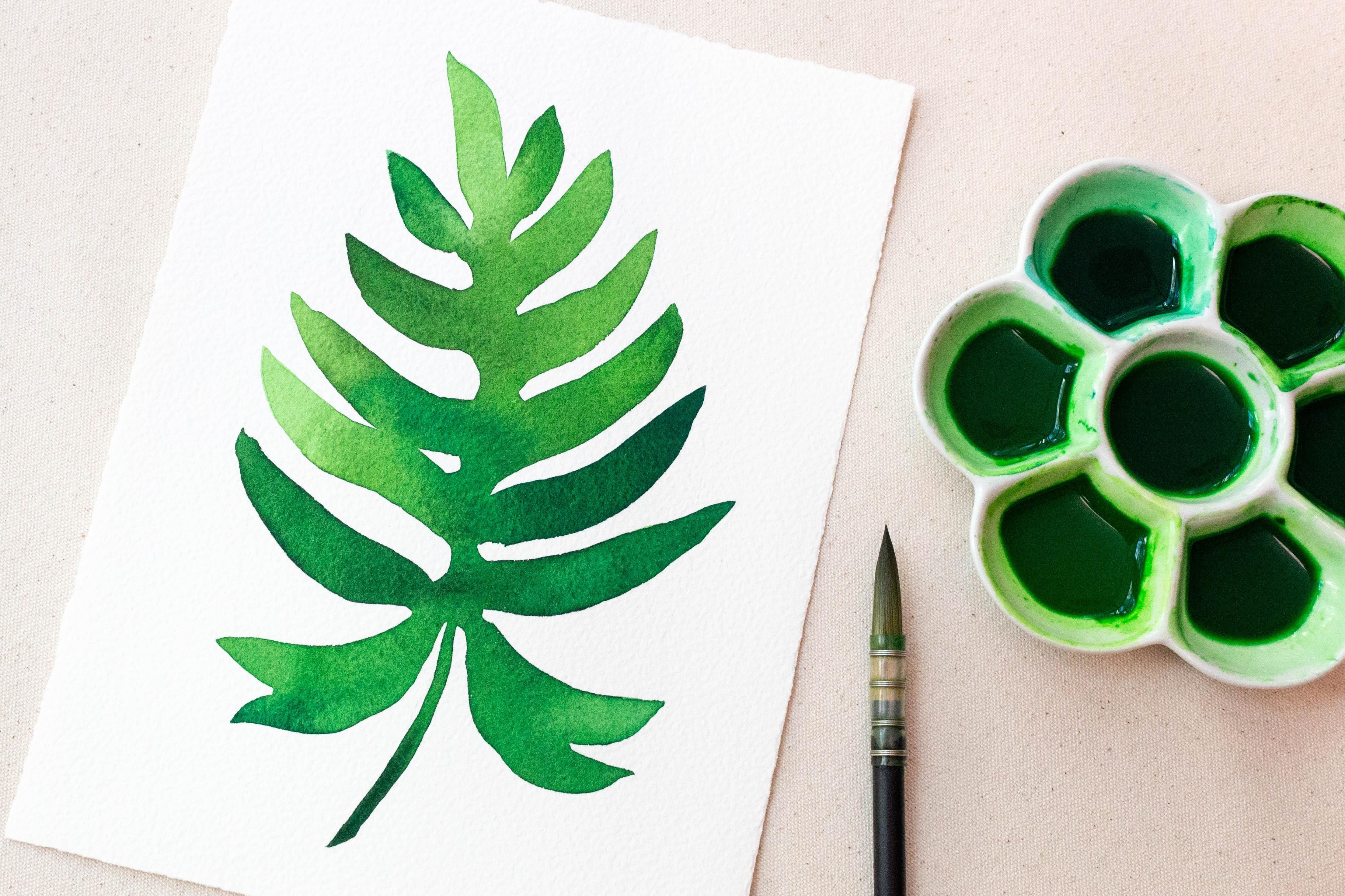 My Quick Philodendron Leaf Painting - student project