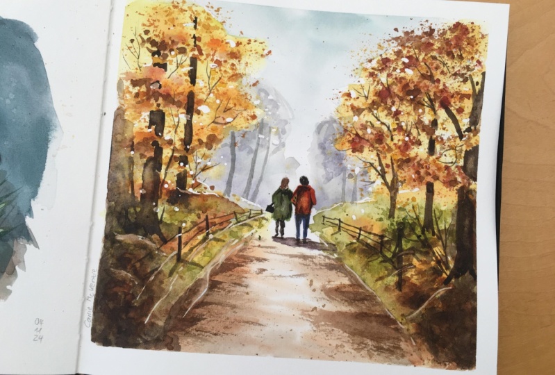 Autumn Trees in Watercolour