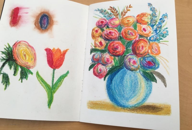 Oil Pastels - Smearing Technique