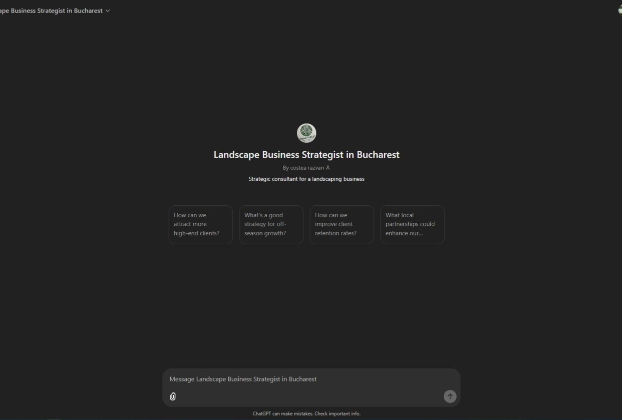 Landscape Business Strategist in Bucharest - student project