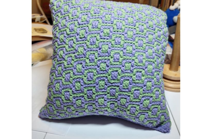 Mosaic Crochet Pillow