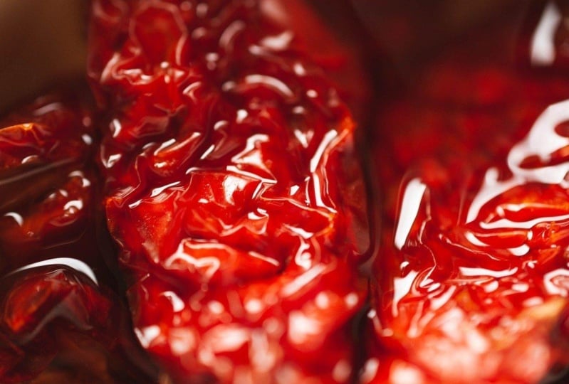Texture of dried tomatos