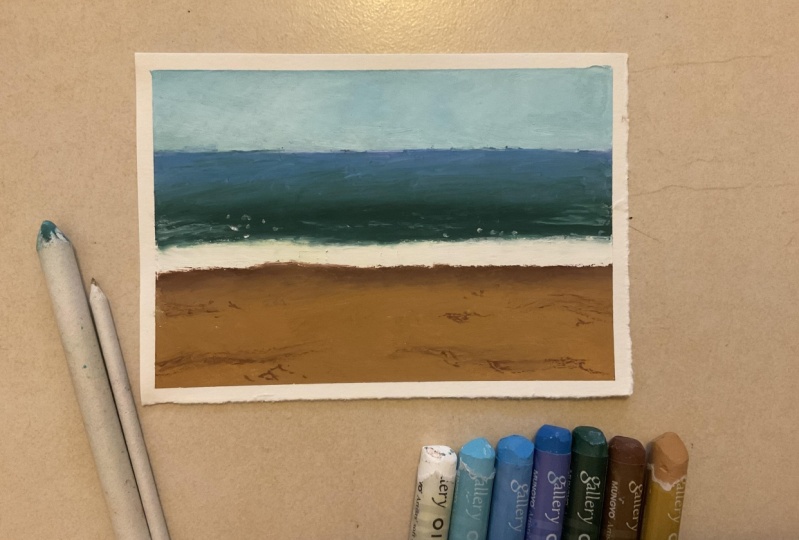 Beach in Oil Pastels