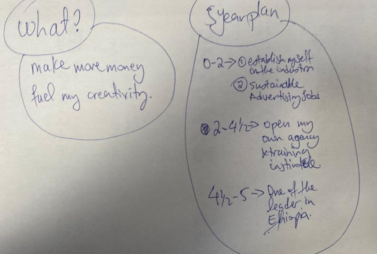 My What? & 5 Year Plan - student project