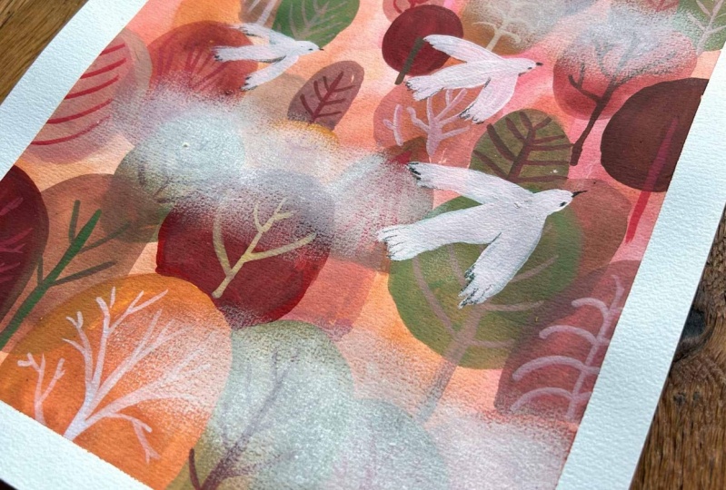 Whimsical Woods in Gouache