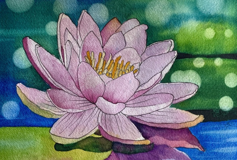 Water Lily in Watercolors: Creating a Serene Masterpiece