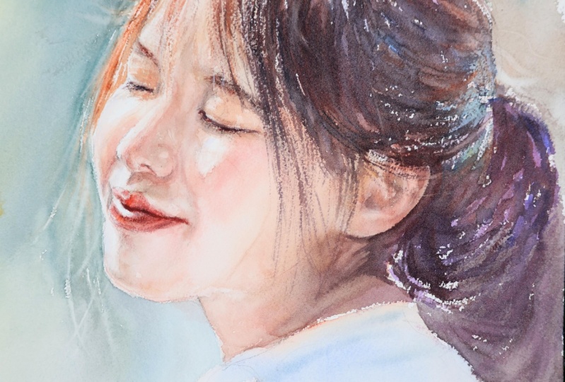 Magical Realism in Watercolor Portraits: Paint Smooth Skin in 1-2 Layers. Portra