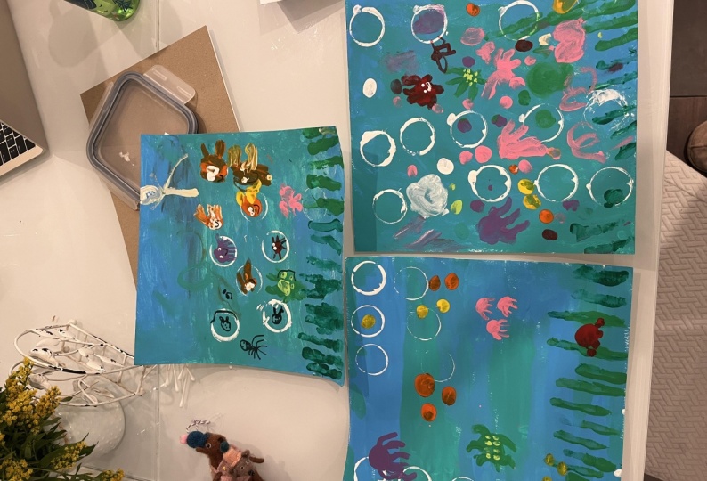 Fishies By Nina and Victor and their mom