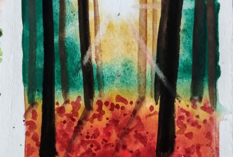 Autumn lights in the woods with Aishwarya