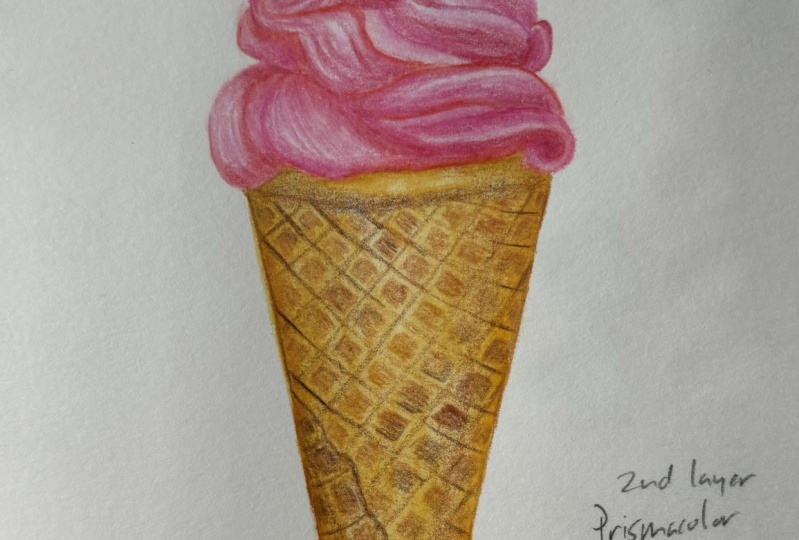 Colored pencil ice cream cone