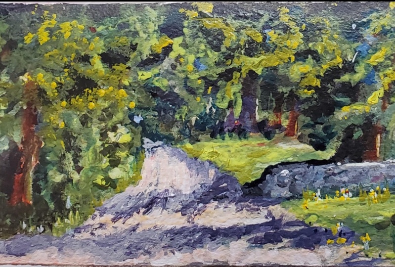 Impressionistic Hogsback in acrylic