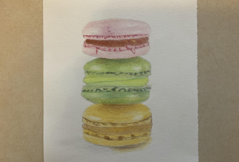 Macarons in Color Pencils