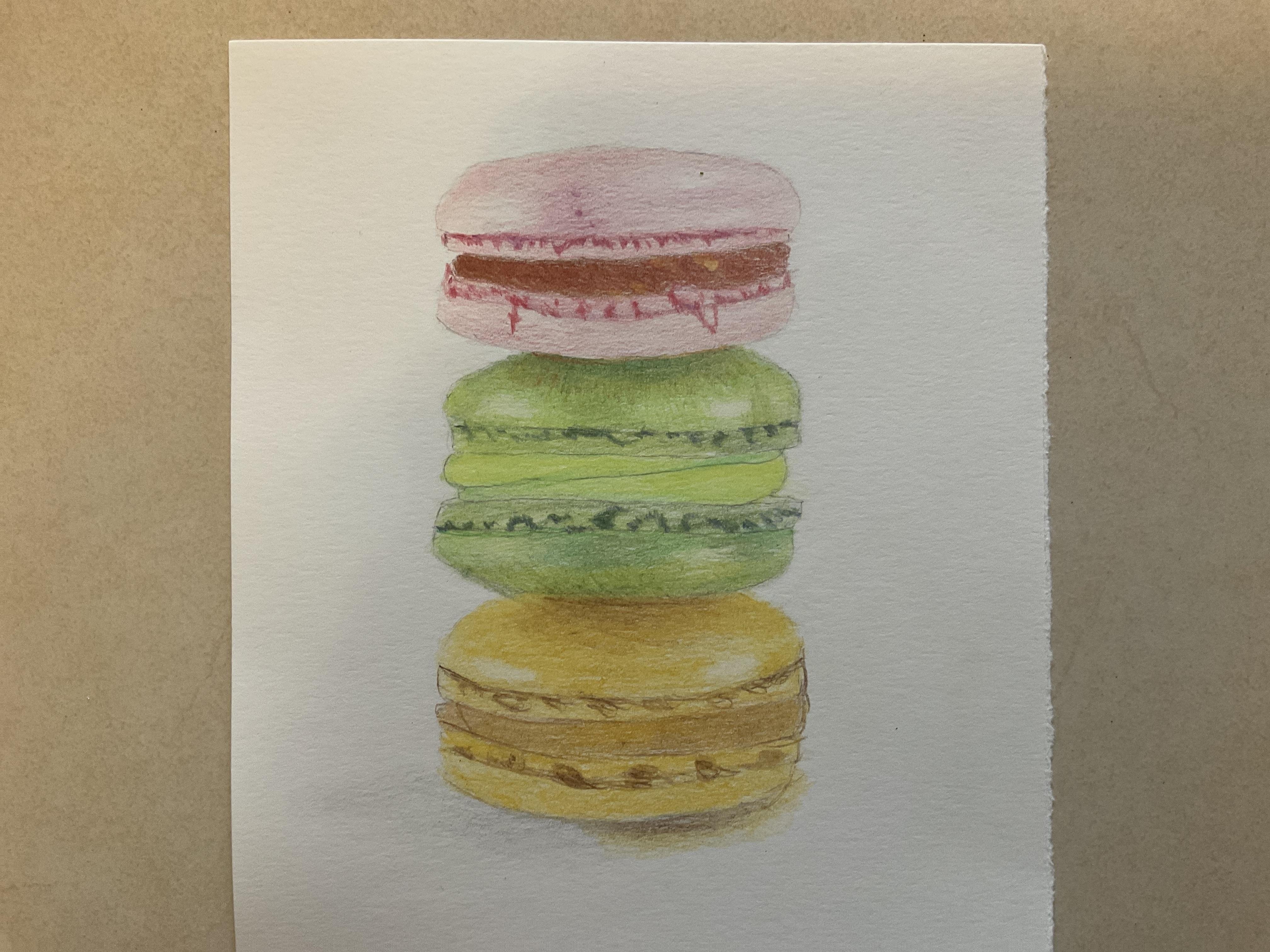 Macarons in Color Pencils - student project