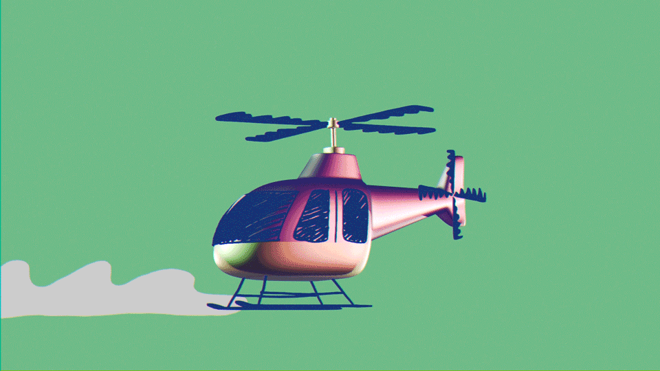 Grease Pencil Helicopter