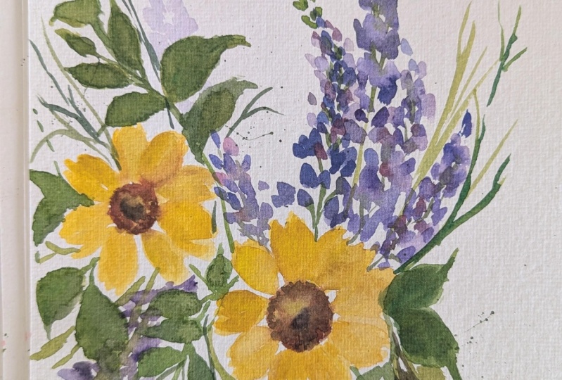 Watercolor Sunflower Bouquet for Beginners